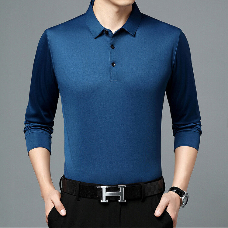 Herren atmungsaktives Langarm Poloshirt mit feuchtigkeitsregulierendem Material Echoarchiv
