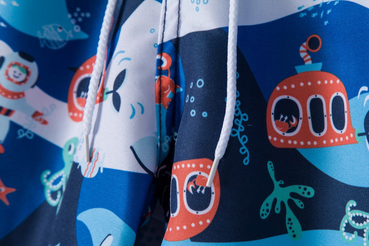 Herren Badeshorts mit tropischem Design und elastischem Bund Echoarchiv