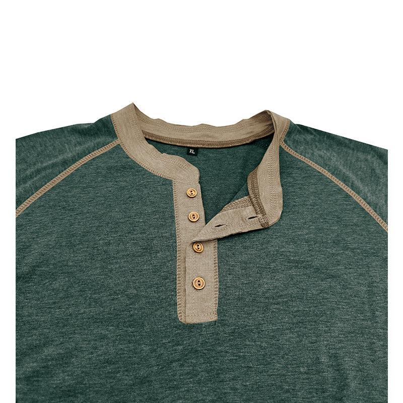 Herren Langarmshirt mit Ringeln und Knopfleiste Echoarchiv