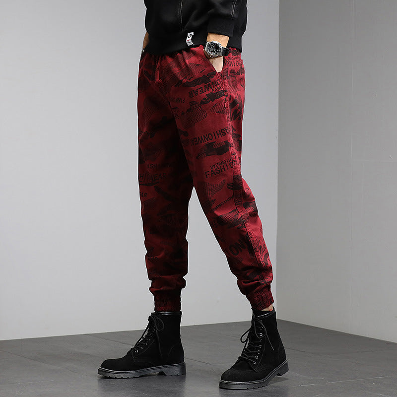 Herren Cargohose im Joggerstil mit Camouflage‑Print, Elastischem Tunnelzugbund und Klappentaschen Echo Archiv