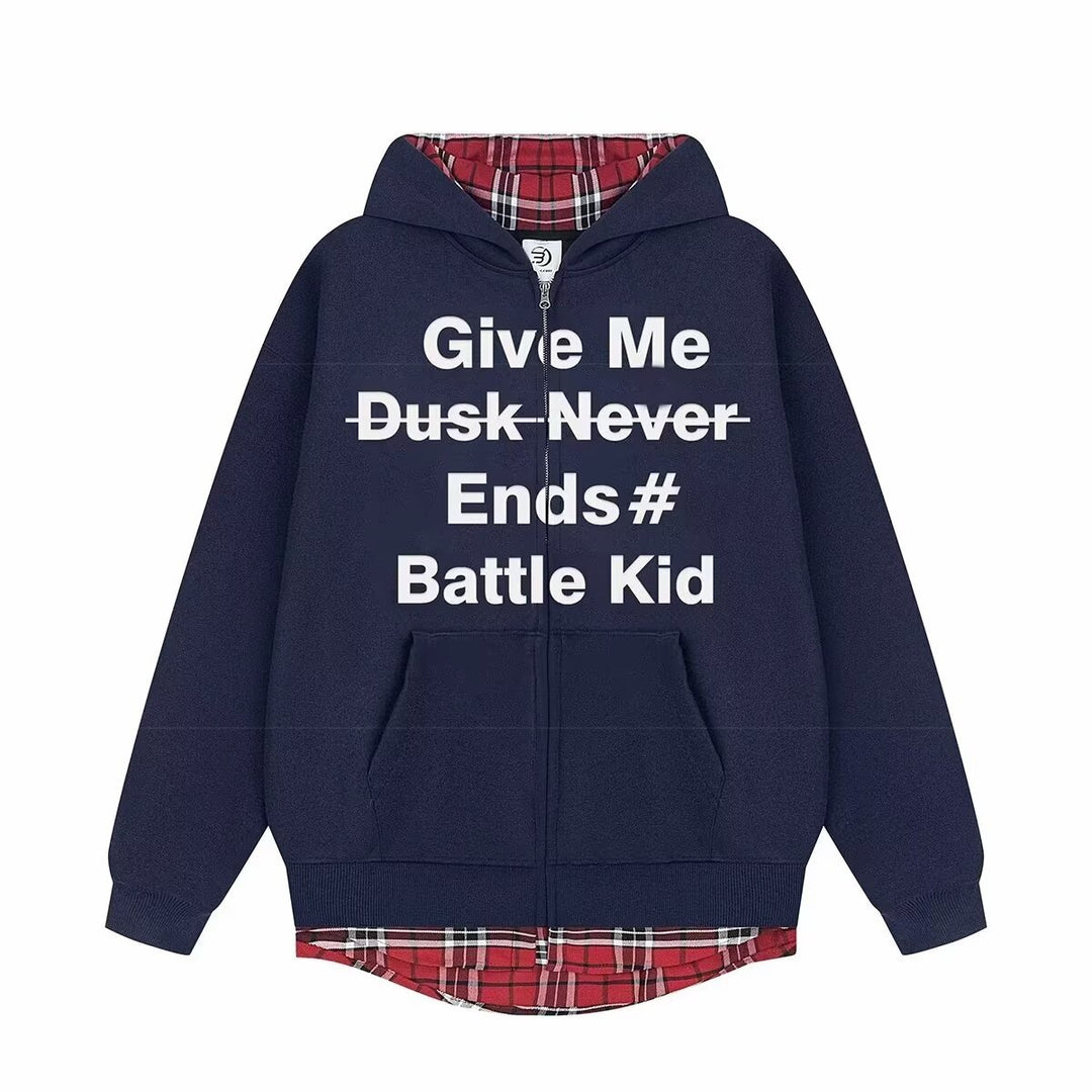 Unisex Modischer Kapuzenpullover mit kariertem Innenfutter Echoarchiv
