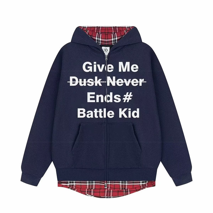 Unisex Modischer Kapuzenpullover mit kariertem Innenfutter Echoarchiv