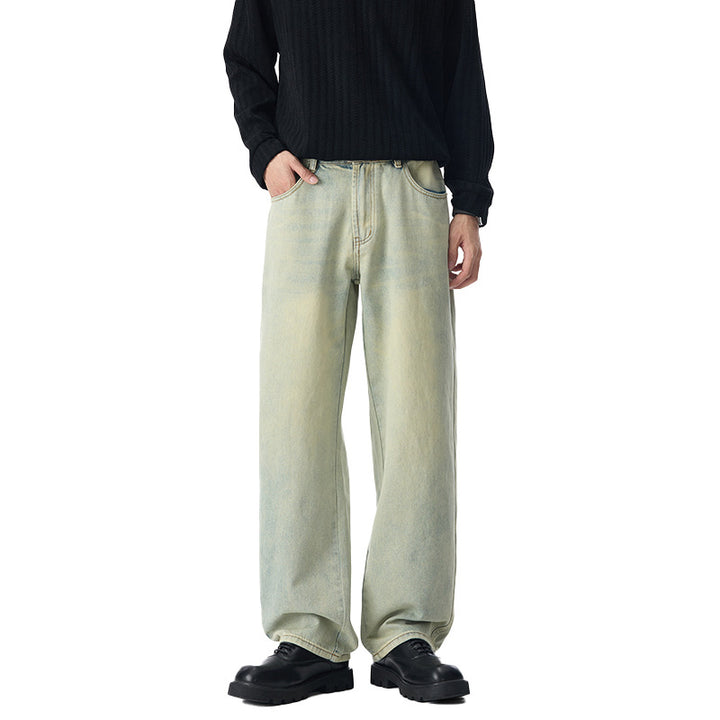 Herren Locker geschnittene Denim-Jeans mit weitem Bein und soften Vintage-Fade Echo Archiv