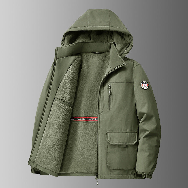 Herren nan gefütterte Softshell-Winterjacke mit Teddyfutter, verstellbarer Kapuze und multifunktionalen Taschen Echo Archiv