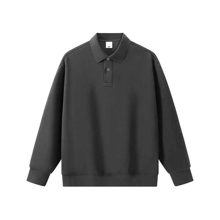 Unisex Oversize-Polo-Sweatshirt mit gerippten Bündchen und Knopfleiste Echo Archiv