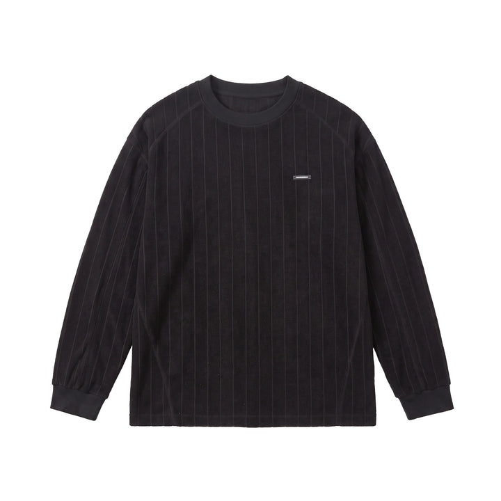 Unisex Gerippter Oversize-Pullover mit Raglanärmeln und Metalllogo Echoarchiv