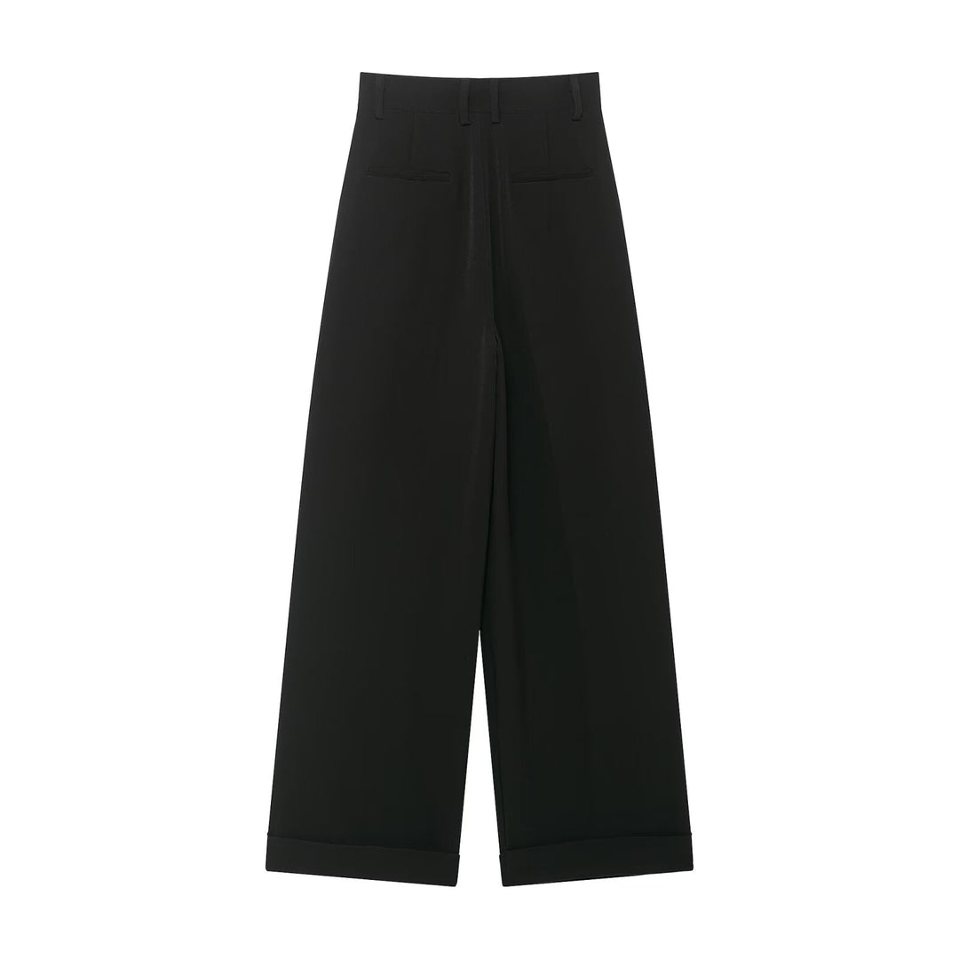 Damen Culotte‑Hose mit Wickel‑Front und weitem Bein Echoarchiv