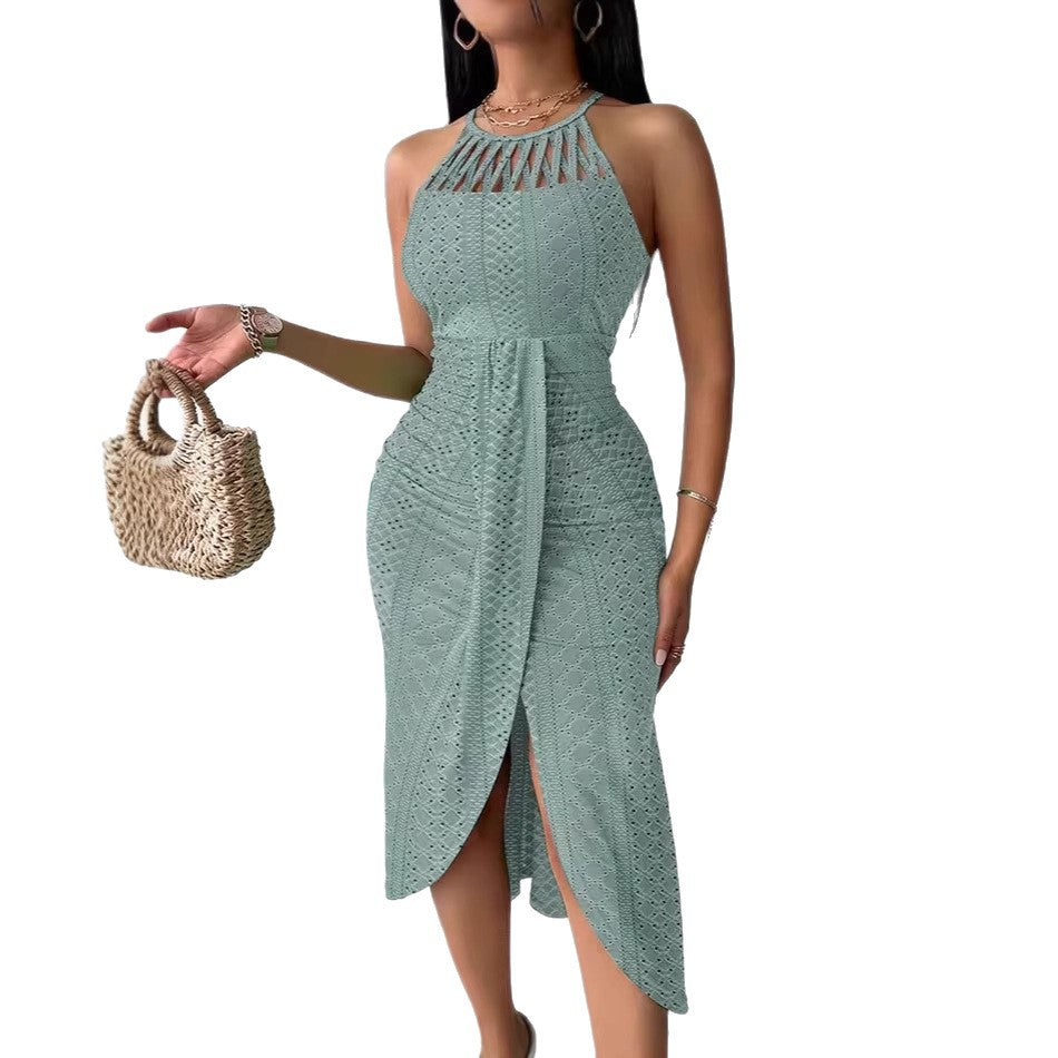 Damen Maxikleid mit raffiniertem Rippendesign und aufregendem Schlitz Echo Archiv