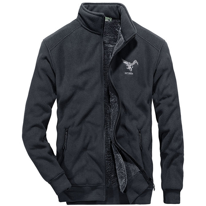 Herren kuschelige Fleecejacke mit hohem Kragen Echoarchiv