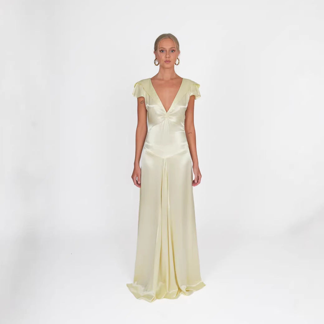 Damen Elegante und fließende Satin-Jumpsuit Echo Archiv