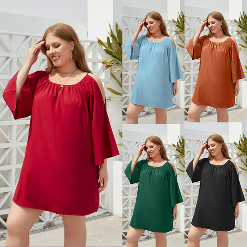 Damen Sommerkleid mit offenem Schulterdesign und voluminösen Ärmeln Echo Archiv