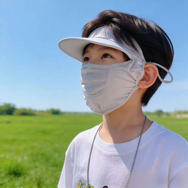 Damen nan Sonnenschutz-Visier mit integrierter atmungsaktiver Gesichtsmaske und verstellbarem Nackenzug Echo Archiv