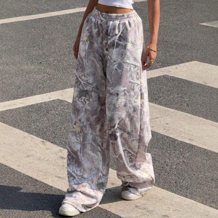 Damen nan weite Palazzo-Hose mit floralem Alloverprint und elastischem Bund Echo Archiv