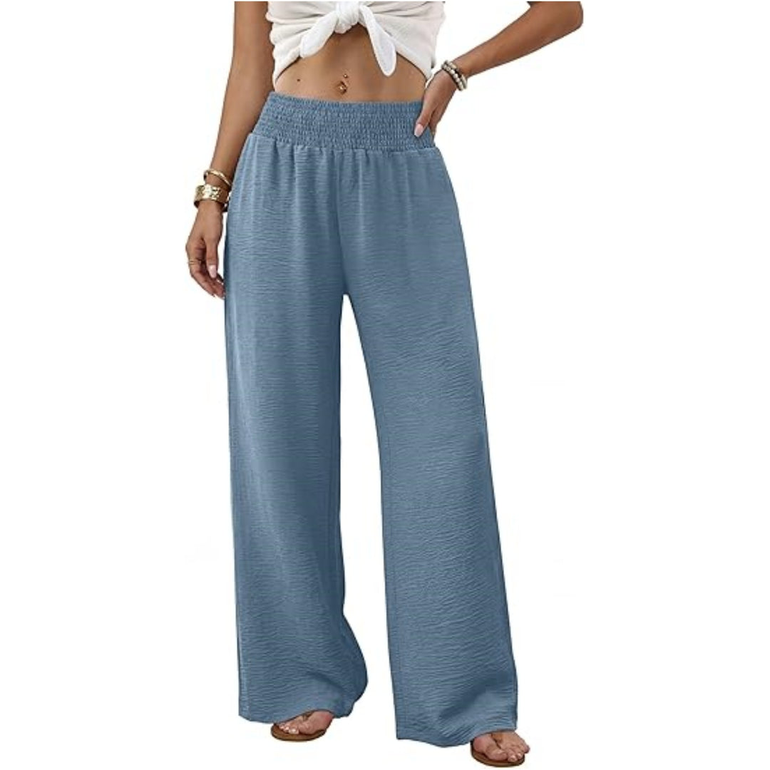 Damen weite Palazzo-Hose mit gerafftem Stretchbund Echo Archiv