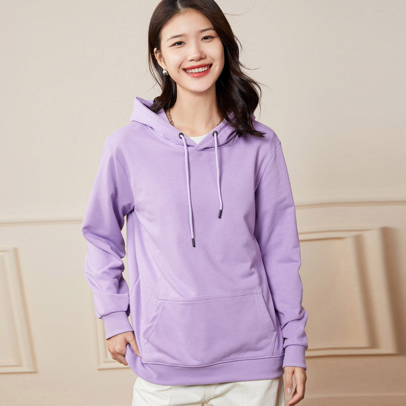 Damen Oversize-Kapuzenpullover aus Baumwoll-Mix mit Kängurutasche und gerippten Bündchen Echoarchiv