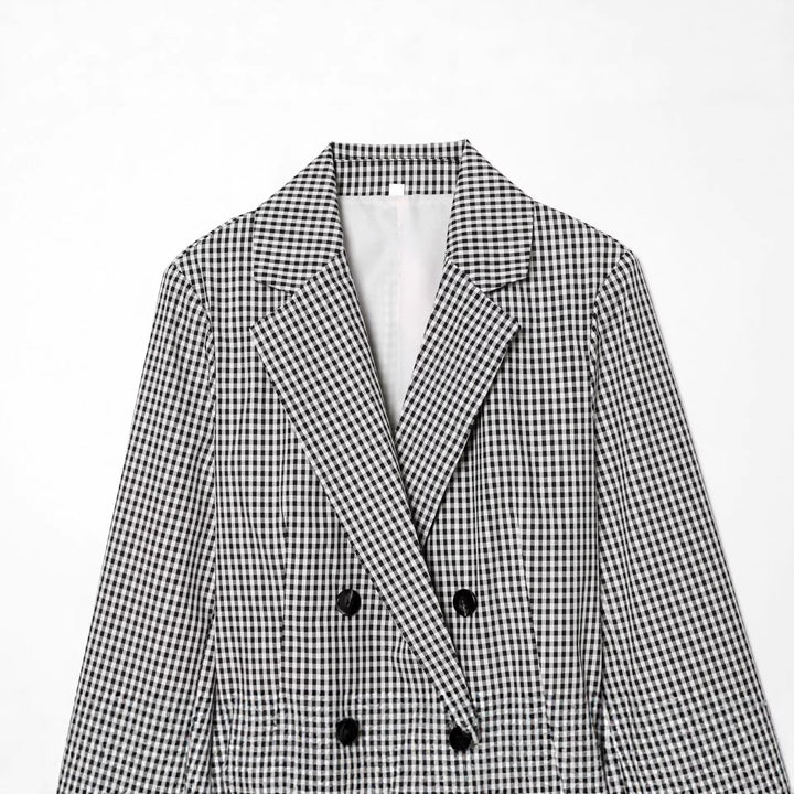 Damen nan taillierter Doppelreiher-Blazer mit Tunnelzug und Kordelbindegürtel Echo Archiv