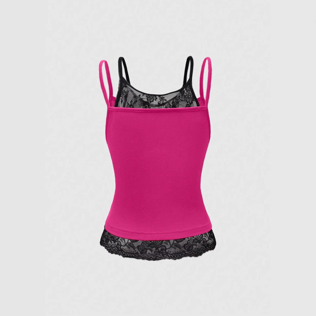 Damen Spitze Cami Top mit Grafischem Print Echo Archiv