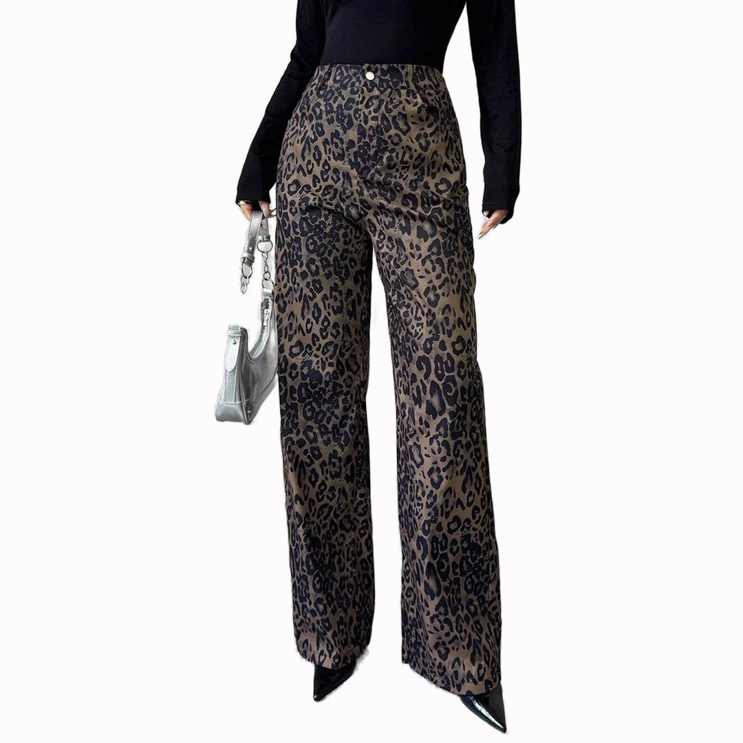 Damen Weite Hosen mit Modischem Leopardenmuster Echo Archiv