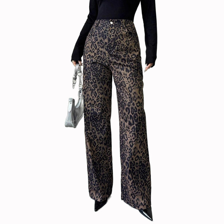Damen Weite Hosen mit Modischem Leopardenmuster Echo Archiv