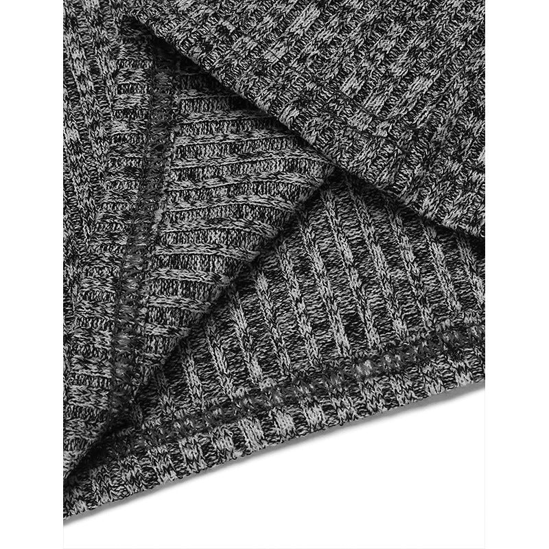 Herren V-Ausschnitt Langarmstrickpullover mit geripptem Design Echoarchiv