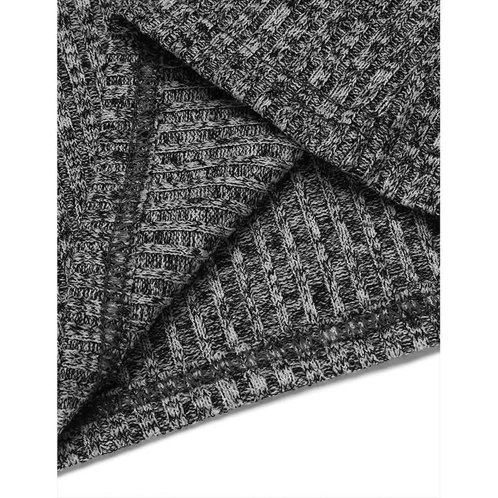 Herren V-Ausschnitt Langarmstrickpullover mit geripptem Design Echoarchiv