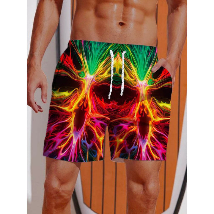 Herren Grafik Psychedelischer Druck Badehose Echoarchiv