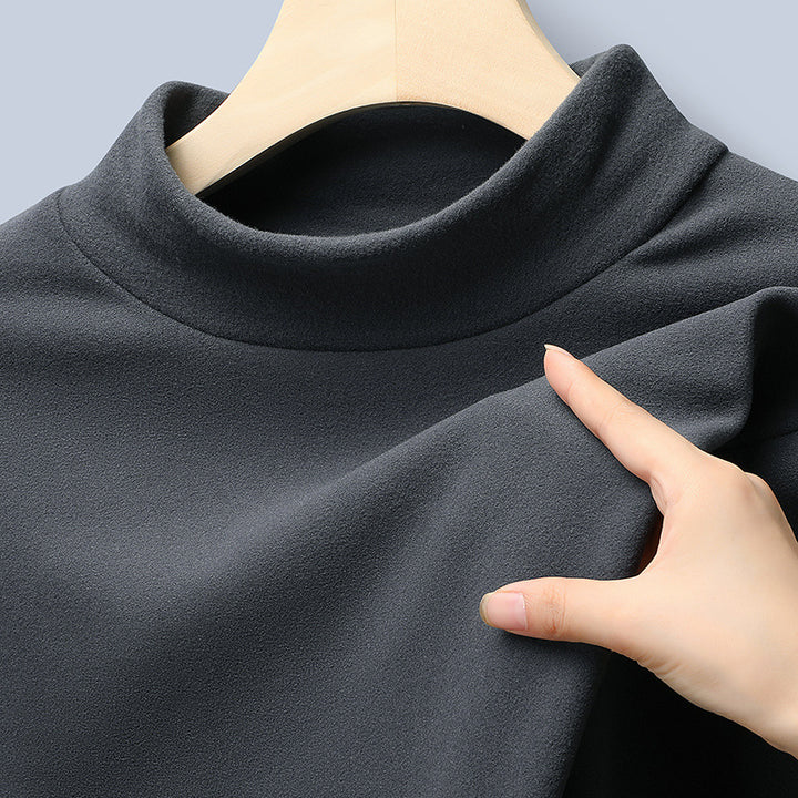 Damen Feines Stretch-Mockneck-Langarmshirt mit engem Stehkragen Echo Archiv