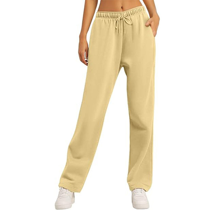 Damen nan hochwertige Relax-Hose mit hoher Taille, geradem Bein und integrierten Eingrifftaschen Echo Archiv