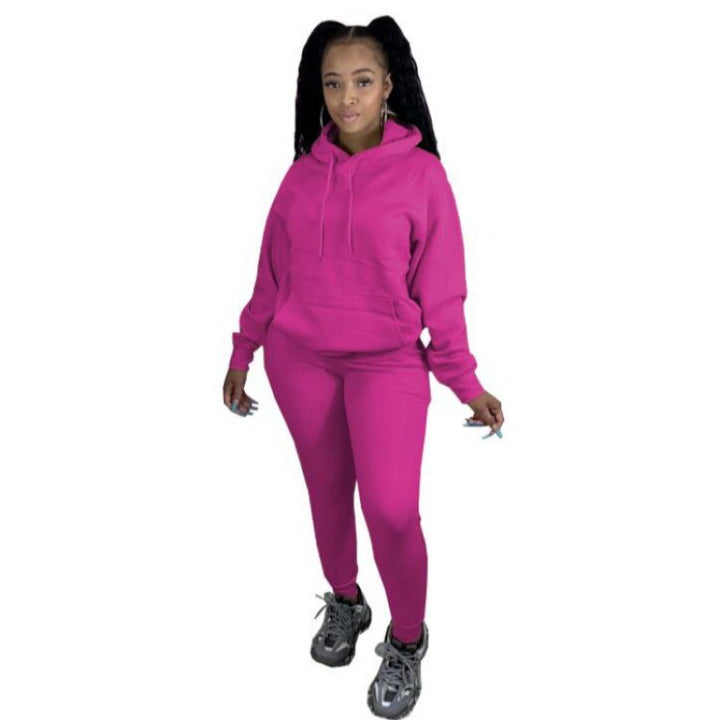 Damen Zweiteiliges Freizeitset mit Oversize Kapuzenpullover und Leggings mit hohem Bund, schmaler Passform – Élanora