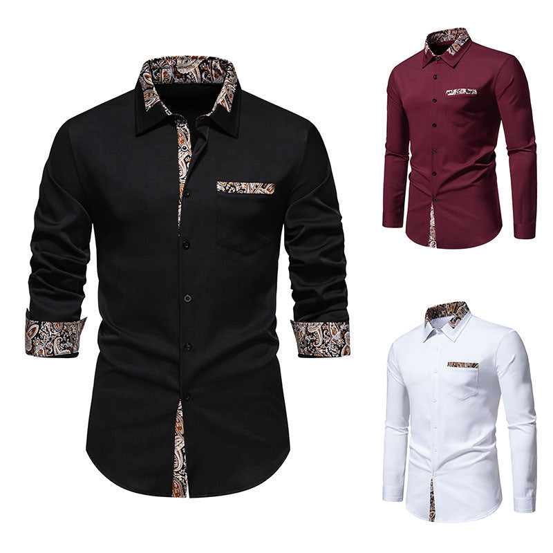 Herren Langarmhemd mit eleganten Paisley-Mustern Echoarchiv