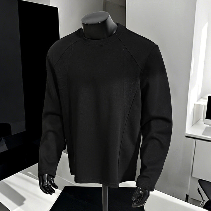 Herren Minimalistisches Langarm-Sweatshirt mit Raglanärmeln und Clean-Cut Rundhals Echo Archiv