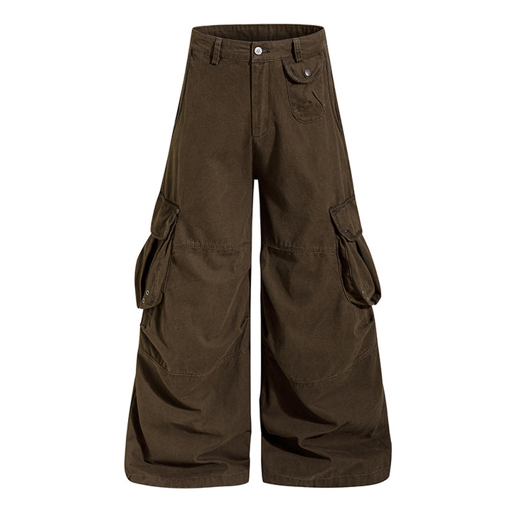 Damen weite Cargo‑Culottehose mit hoher Taille und Multifunktions‑Taschen Echoarchiv