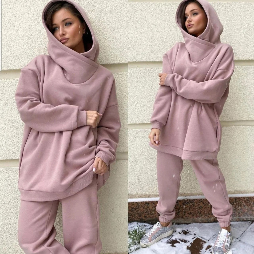 Damen nan Oversize-Hoodie-Set mit Schlauchkragen und thermogefütterter Jogginghose Echo Archiv
