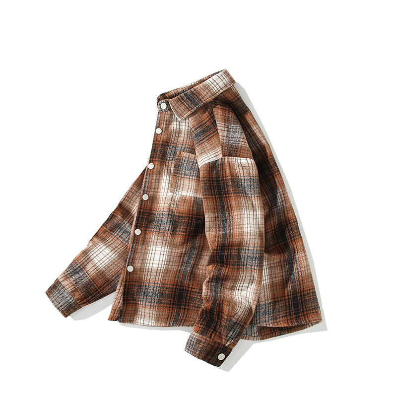 Herren Karierte Overshirt-Hemdjacke aus gebürstetem Baumwollmix mit Brusttasche Echo Archiv