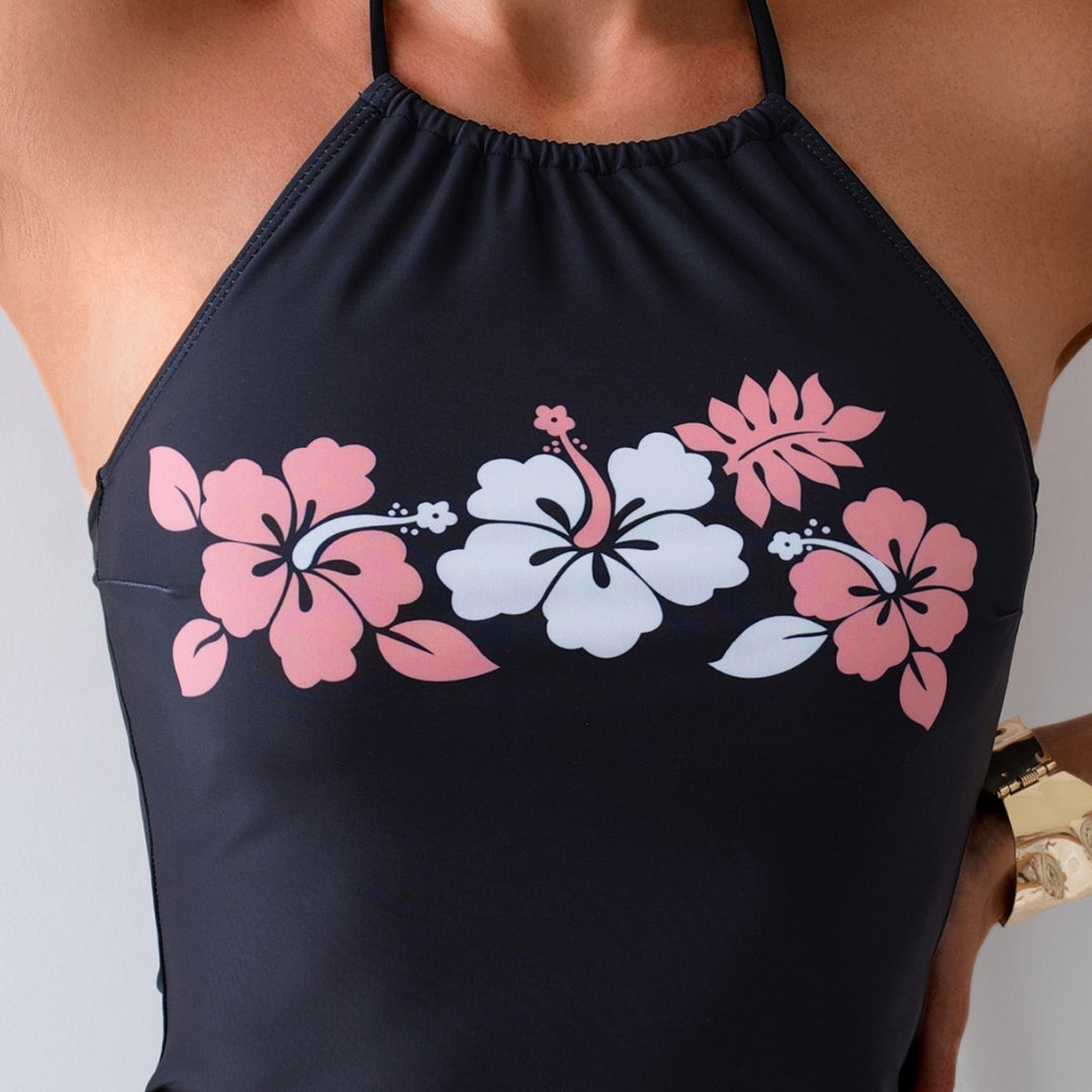 Damen Tankini-Set mit floralem Oberteil und kontrastierenden Shorts Echo Archiv