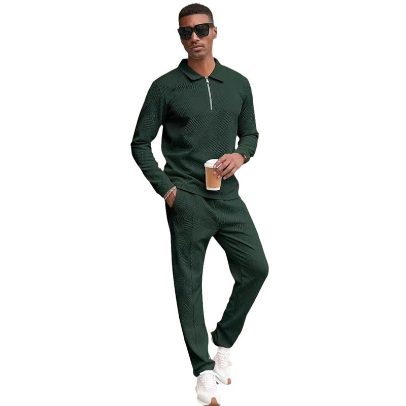 Herren lässiges Freizeit-Sweat-Set mit strukturiertem Obermaterial Echoarchiv