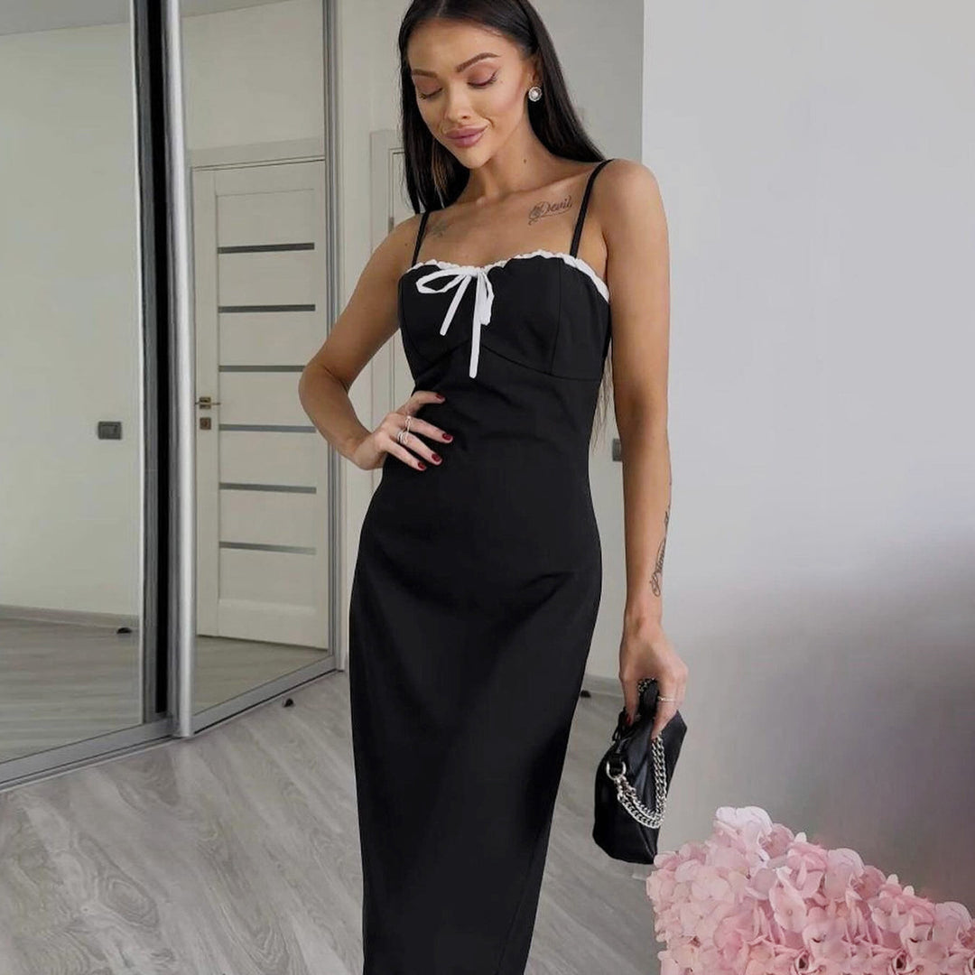 Damen Schickes Casual-Midikleid mit verstellbaren Spaghetti-Trägern Echo Archiv