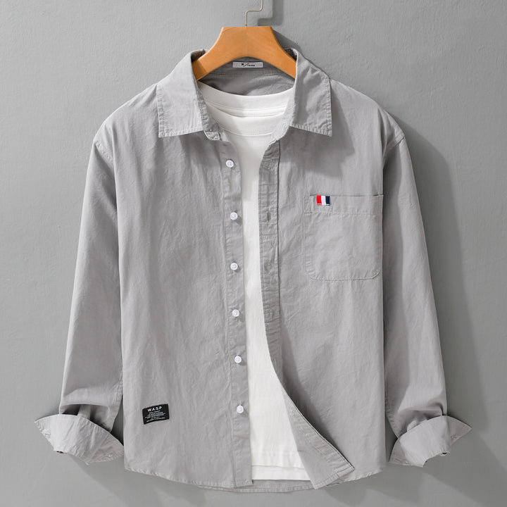 Herren Leichtes Baumwoll-Overshirt im Hemdjackenstil mit Brusttasche und Soft‑Touch Echoarchiv