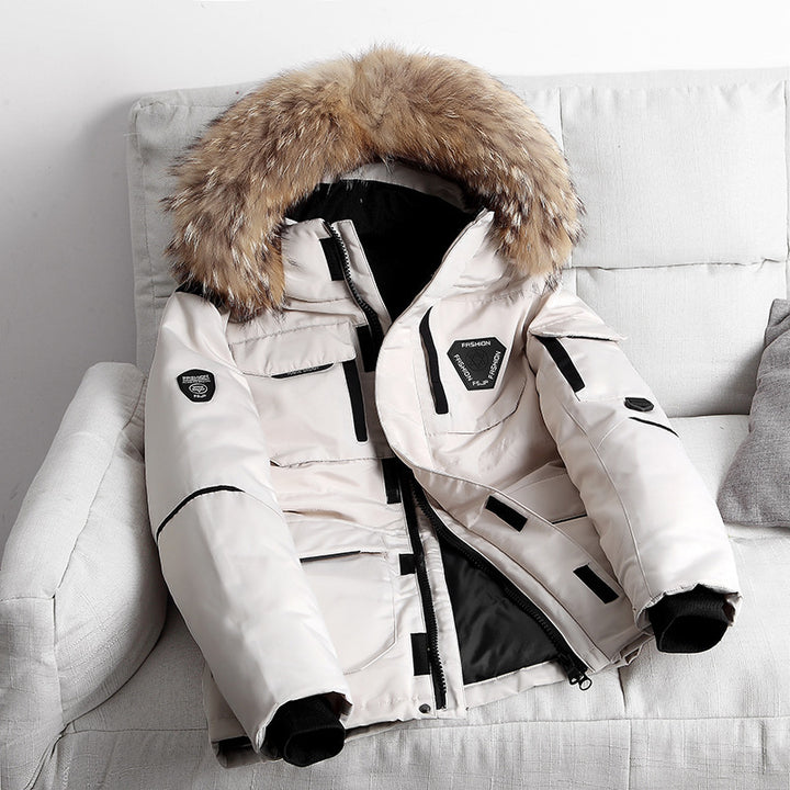 Herren Winterparka mit abnehmbarer Kunstfellkapuze, Thermoisolierung und Utility‑Taschen Echo Archiv
