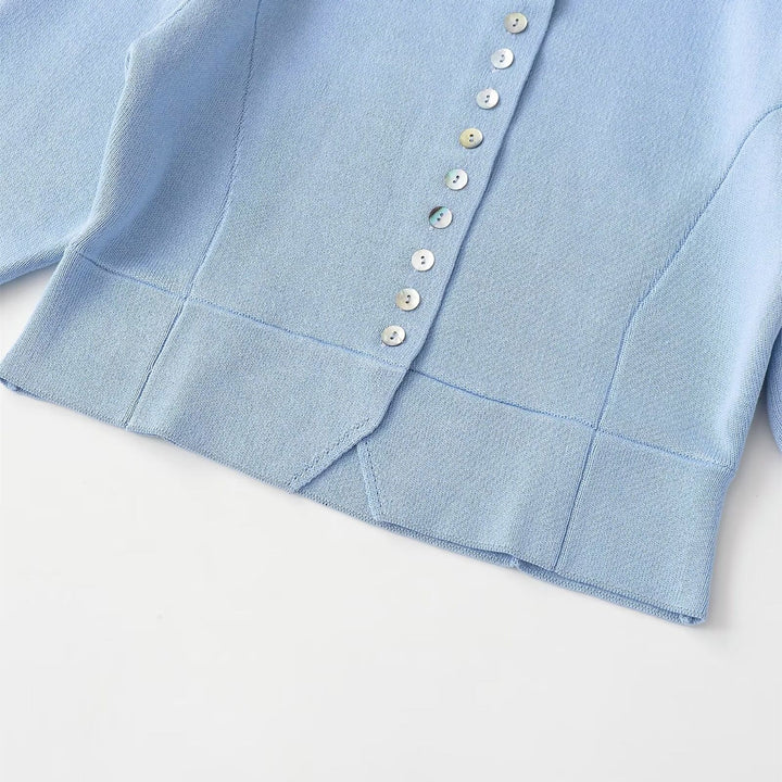 Damen elegantes Cardigan mit feinem Rippenmuster und dekorativen Knöpfen Echo Archiv