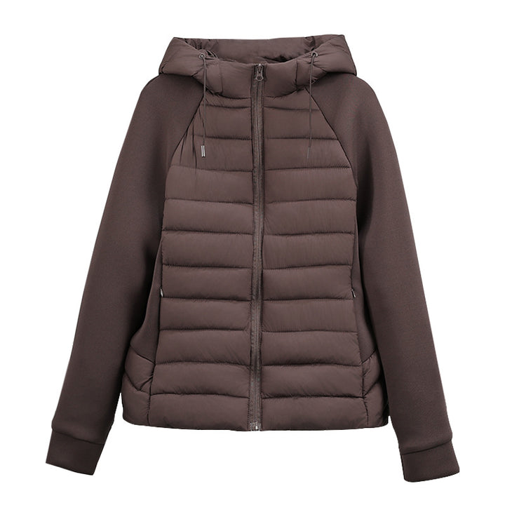Damen leichte Hybrid-Steppjacke mit mattierter Front, elastischen Ärmelpaneelen und wärmender Thermofüllung – Célinea