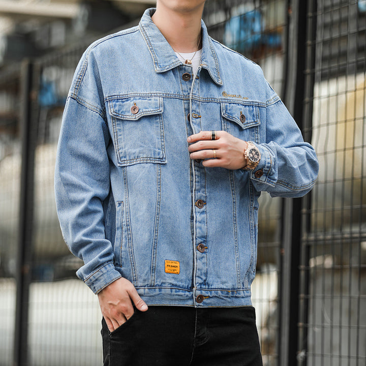 Herren Denimjacke im lässigen Stil mit funktionalen Pattentaschen und robustem Design Echoarchiv