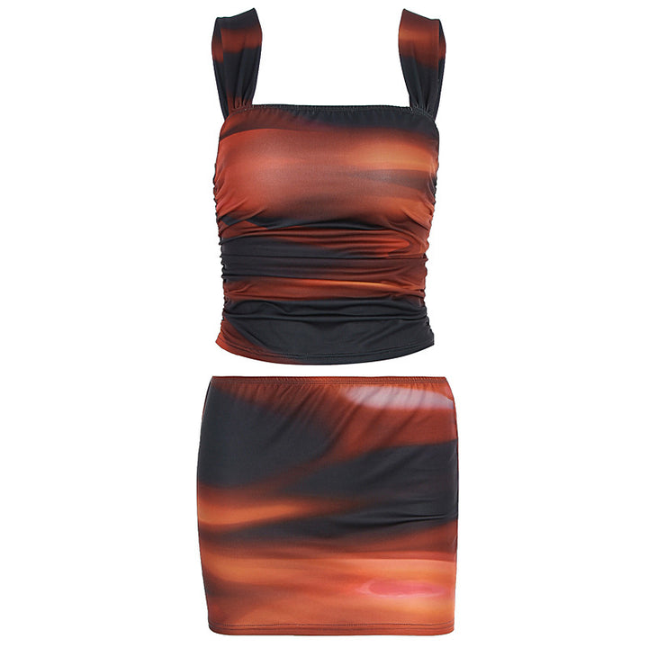 Damen Mini-Kleid mit gerafftem Oberteil und elastischem Bund Echo Archiv