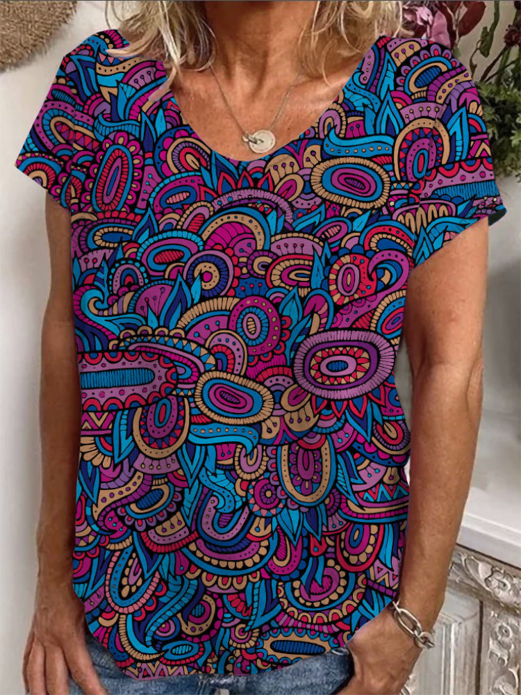 Damen T-Shirt mit einzigartigem Mandala-Design Echo Archiv