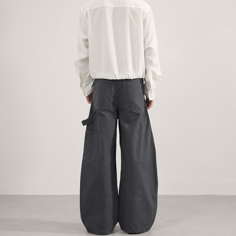 Herren Ultraweite Workwear-Palazzohose aus robustem Baumwoll-Twill mit Kniepaneelen und Werkzeugschlaufe Echo Archiv