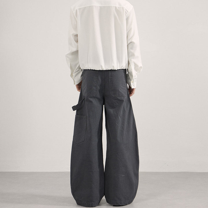 Herren Ultraweite Workwear-Palazzohose aus robustem Baumwoll-Twill mit Kniepaneelen und Werkzeugschlaufe Echo Archiv