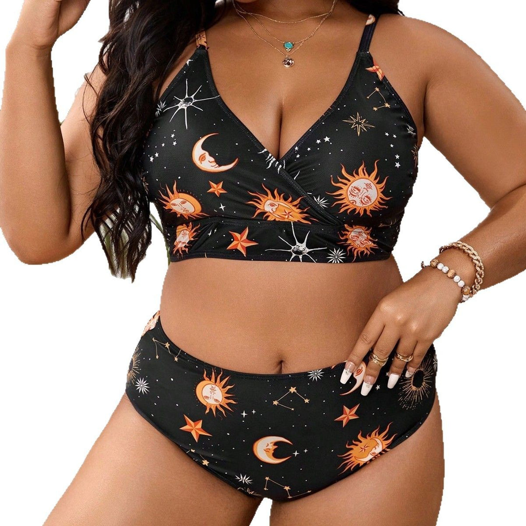 Damen Bikini-Set mit kreativem Sternen-Design und bequemen hoch geschnittenen Höschen Echo Archiv
