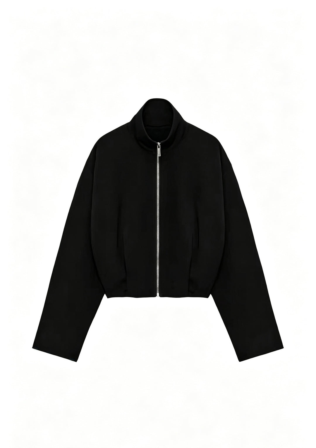 Damen Kurze Boxy-Jacke mit Stehkragen und sichtbarem Metallreißverschluss Echo Archiv