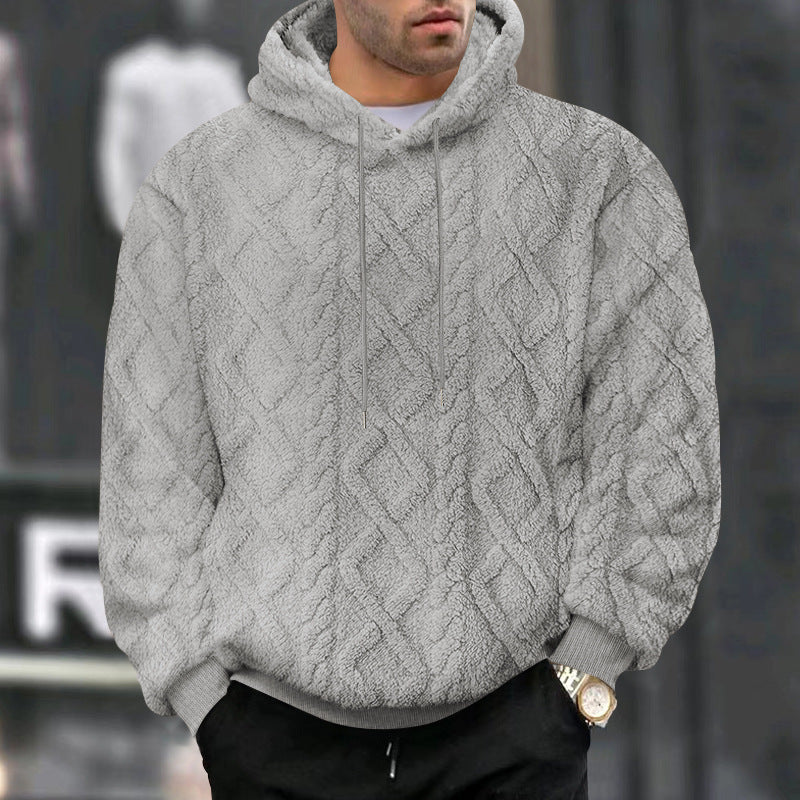Herren kuscheliger Fleece-Hoodie mit strukturiertem Design Echoarchiv