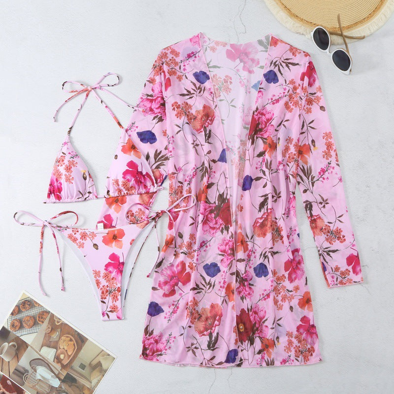 Damen Strandüberwurf mit floralem Design und leichtem Stoff Echo Archiv